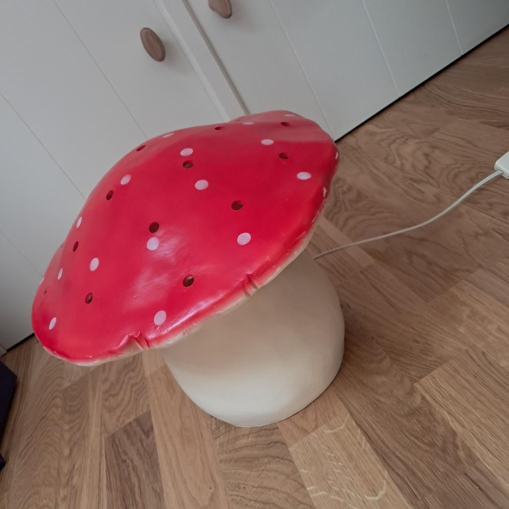 Heico paddenstoellamp - 30 cm, Kunststof, Gebruikt, Ophalen of Verzenden, Kinderkamer, speels