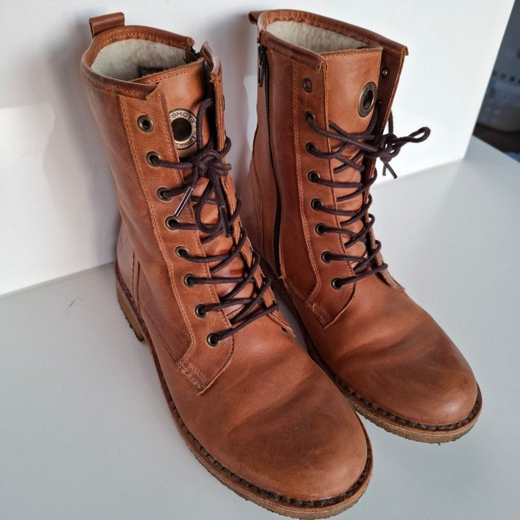 Leren boots dames van Ca'shot, Lage of Enkellaarzen, Ophalen of Verzenden, Zo goed als nieuw, Bruin