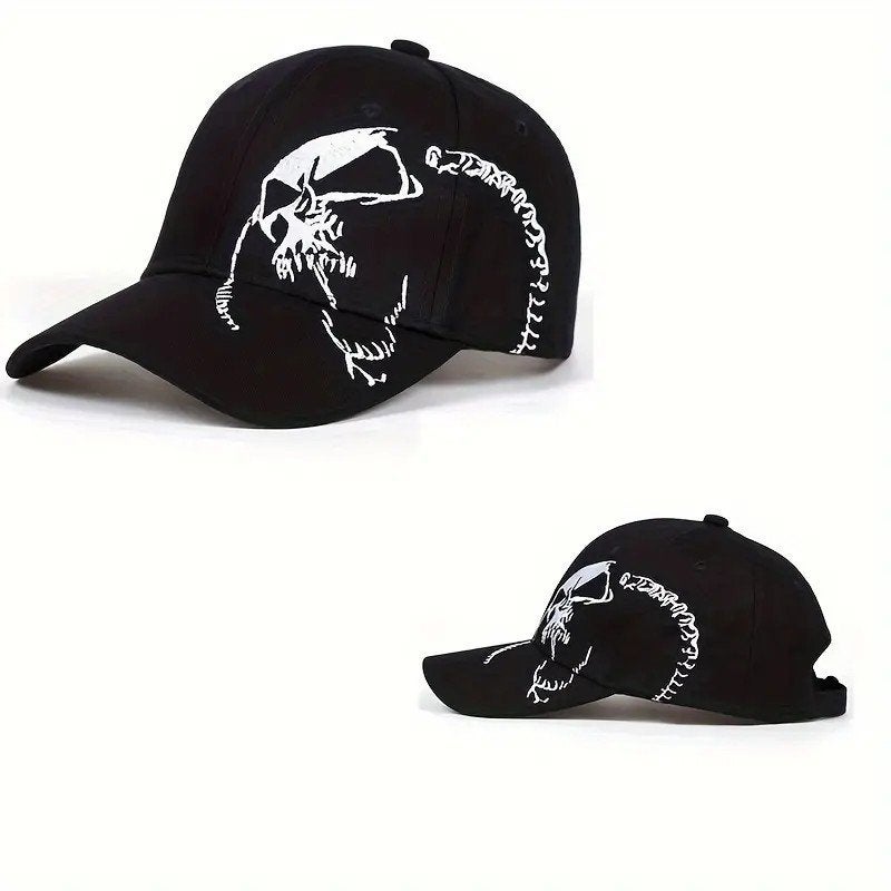 Punk Rock Pet met geborduurde schedel, Kleding | Heren, Ophalen, Nieuw, Pet