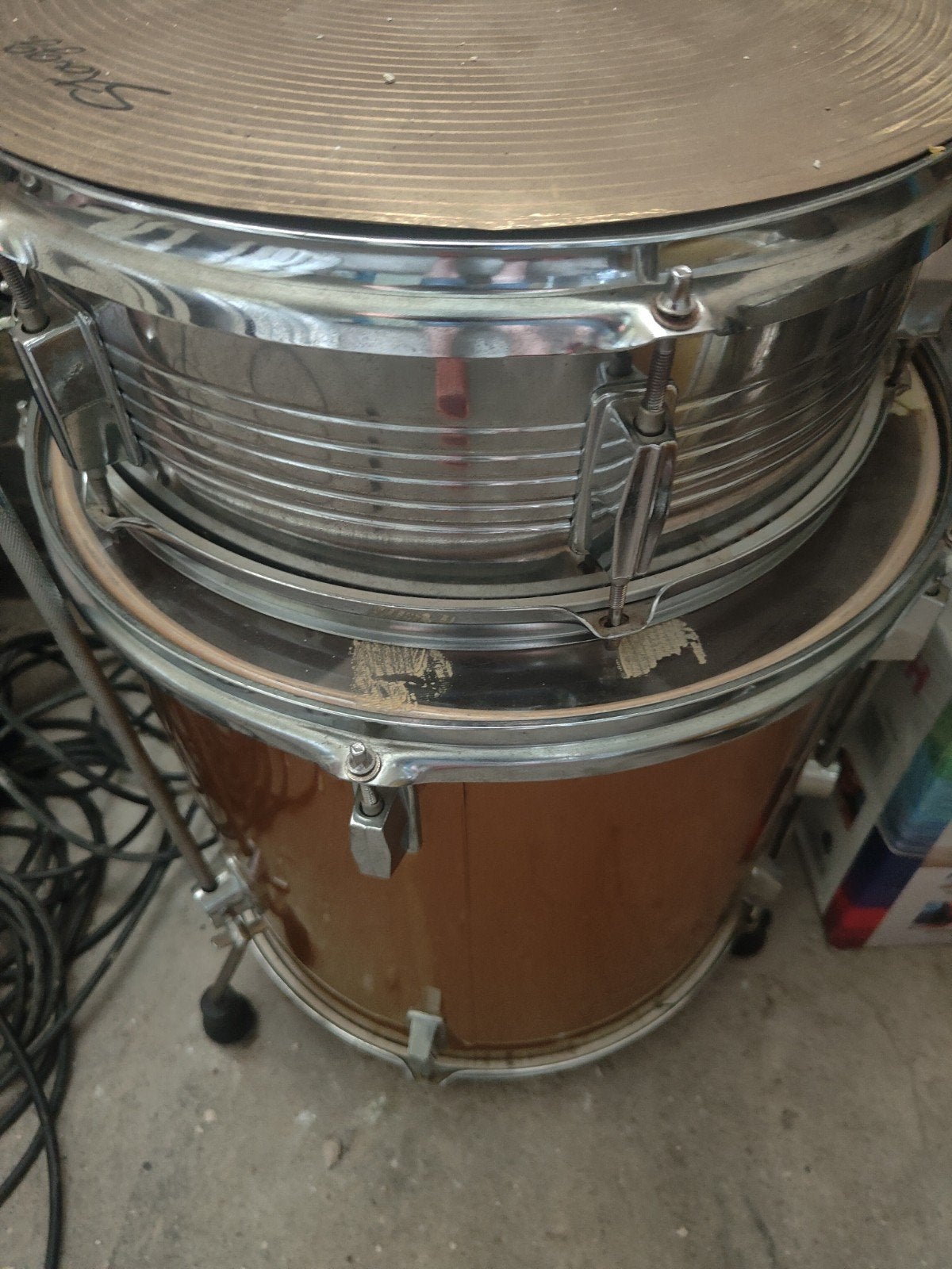 Stagg drumstel, compleet en met krukje, Muziek en Instrumenten, Drumstellen en Slagwerk, Ophalen, Gebruikt, Overige merken