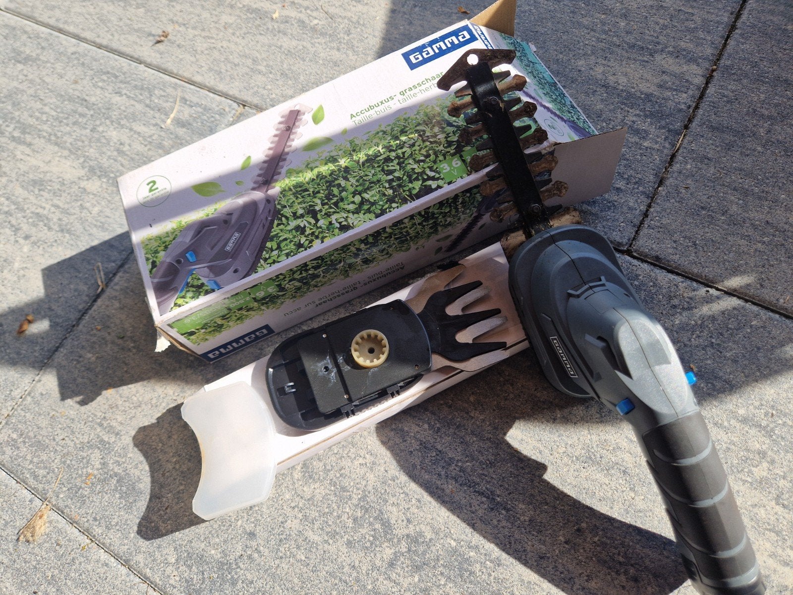 Gamma Accubuxus- en grasschaar, Ophalen of Verzenden, Zo goed als nieuw, Accu, Gamma