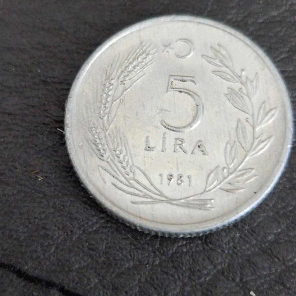Turkse 5 Lira munt uit 1981, Ophalen of Verzenden, Midden-Oosten, Losse munt