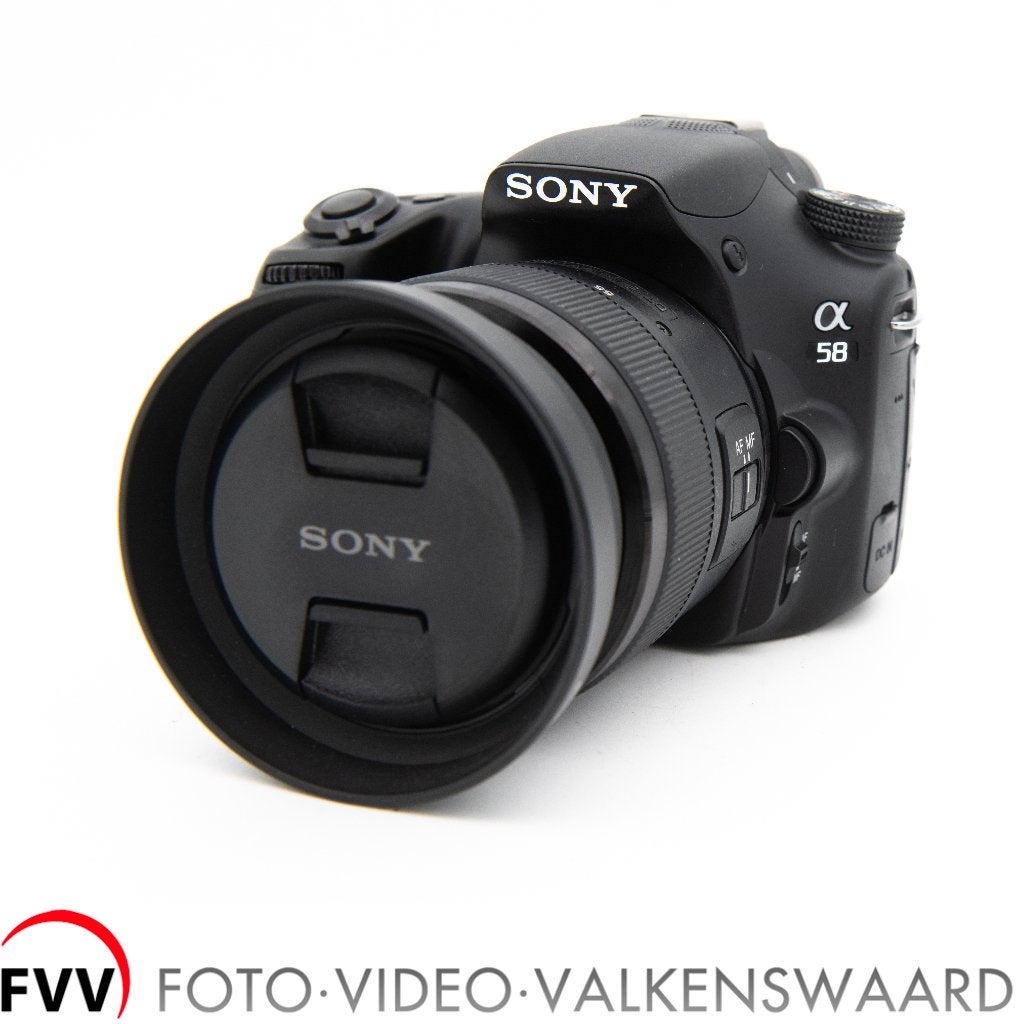 Sony SLT-A58 + 18-55 mm + Sony 55-300 mm slechts 368 clicks, Spiegelreflex, Lensdop, Ophalen of Verzenden, Zo goed als nieuw