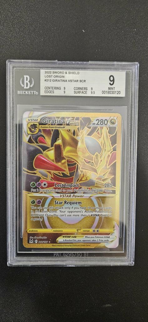 Giratina VSTAR 212 Lost Origin BGS 9 Pokemon Kaart Collectie, Ophalen of Verzenden, Nieuw, Losse kaart, Foil