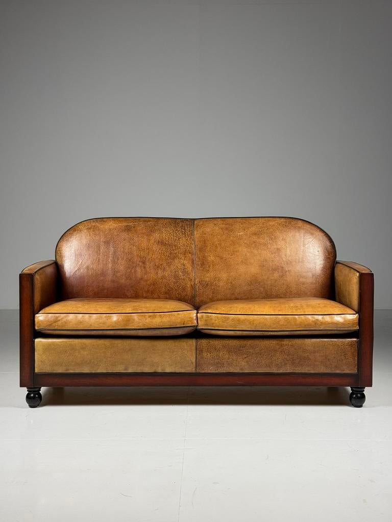 Schapenleren bank Art Deco klassiek, Ophalen