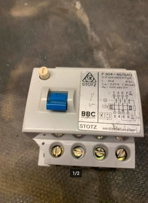 Stotz Aardlekschakelaar F 304-40/0.03, Ophalen of Verzenden, Gebruikt, Overige merken, Overige typen