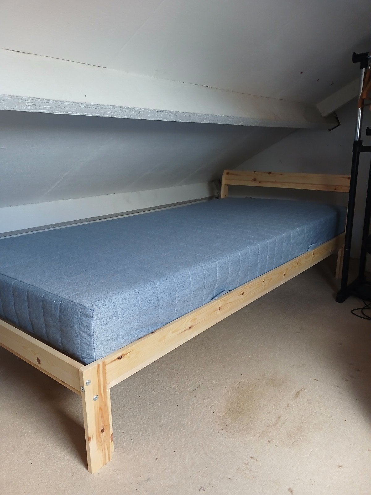 1 persoons bed compleet ikea, Ophalen, 90 cm, Eenpersoons, Wit