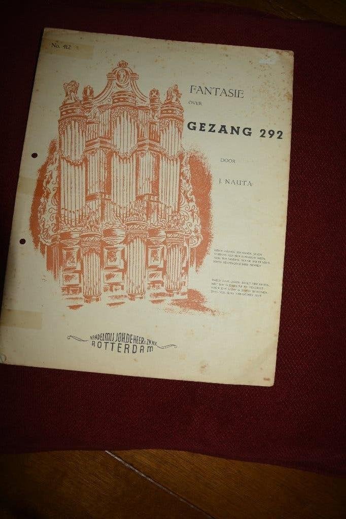 orgel, fantasie Gez. 292, Nauta. Uren, dagen, maanden.., Gelezen, Instrument, Ophalen of Verzenden, Nauta