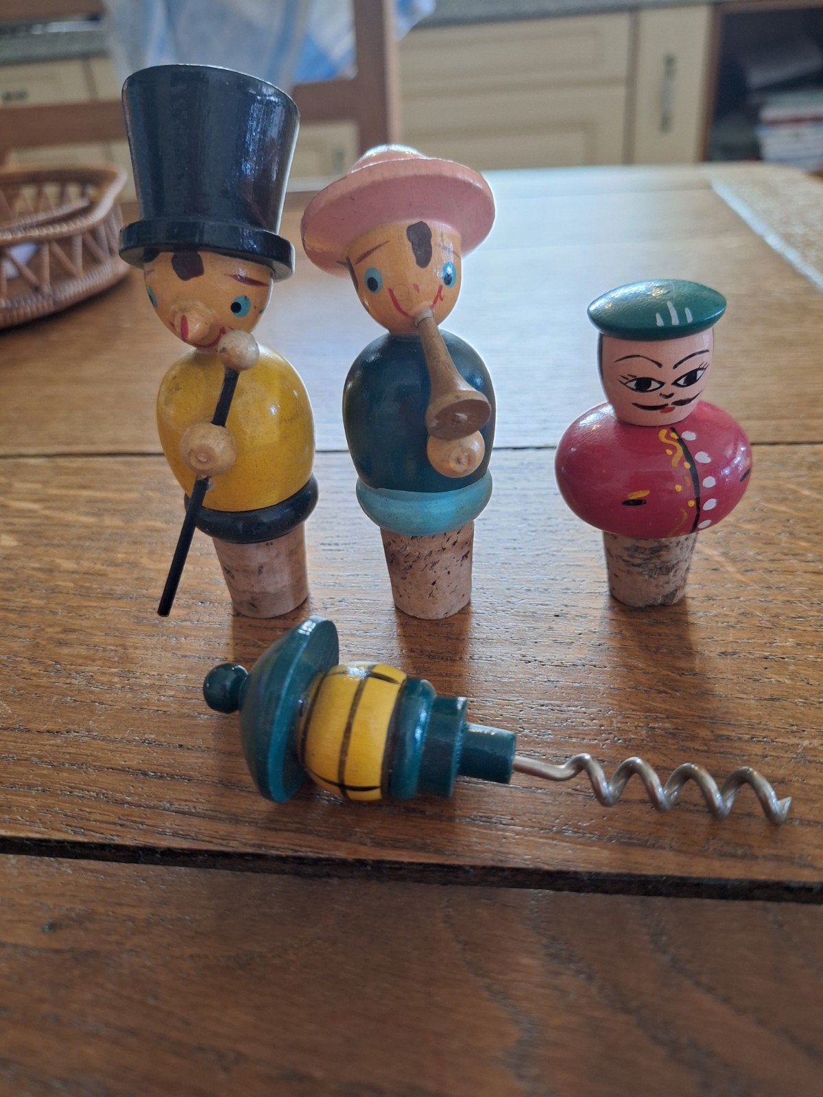 Vintage fles stoppers hout/ kurk, Ophalen of Verzenden