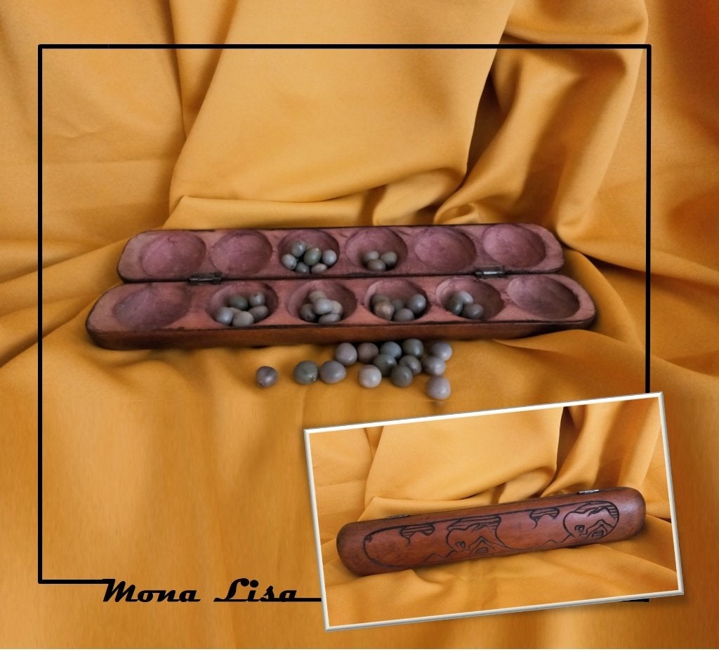 Mancala spel met ‘knikkers’ – Vintage & Origineel, Ophalen of Verzenden