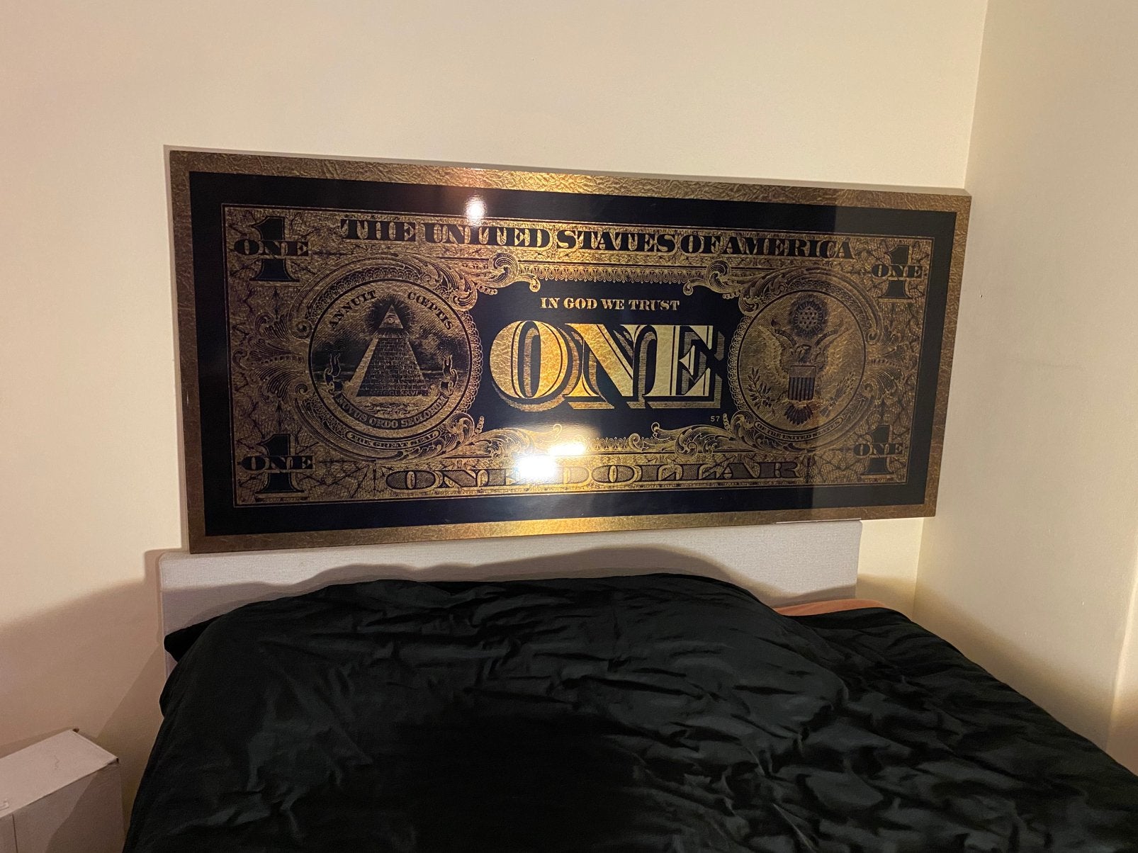 Dollar Washington goud/zwart, Ophalen, Zo goed als nieuw, Minder dan 50 cm, Schilderij