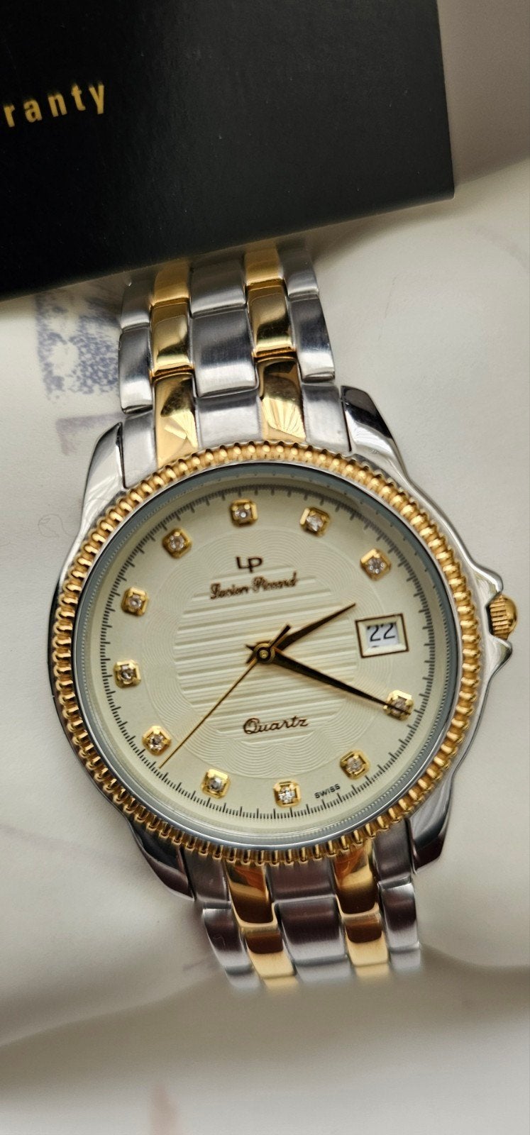 prachtig Zwitsers horloge met diamant, Staal, Staal, Zo goed als nieuw, Ophalen