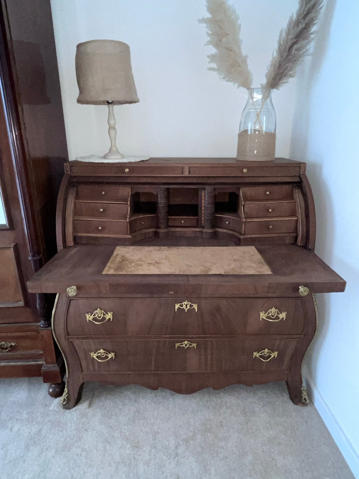 Vintage Notenhouten Secretaire | Antiek Bureau, Antiek en Kunst, Ophalen