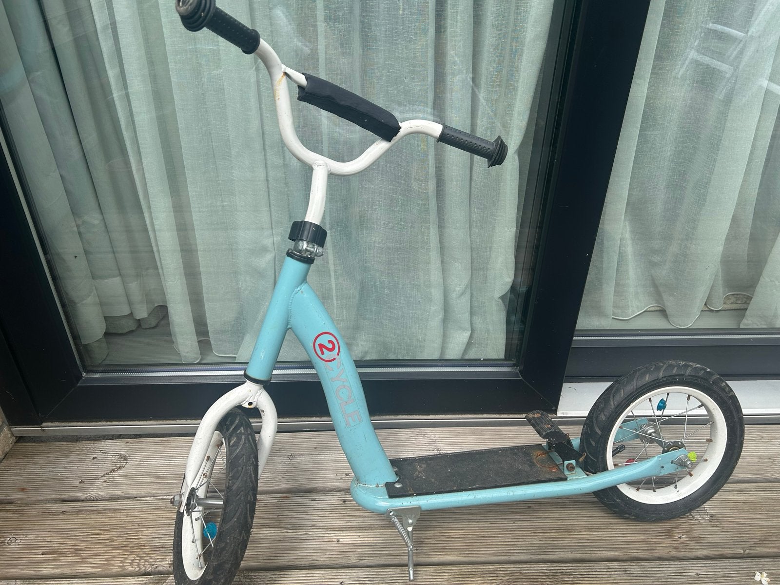 2Cycle step, blauw/wit, gebruikt, Fietsen en Brommers, Steps, Ophalen, Gebruikt, Gewone step