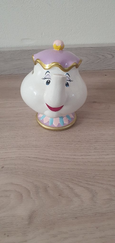 Disney spaarpot Mrs. Potts / Mevr. Tuit, Verzamelen, Disney, Ophalen of Verzenden, Overige figuren, Zo goed als nieuw, Beeldje of Figuurtje