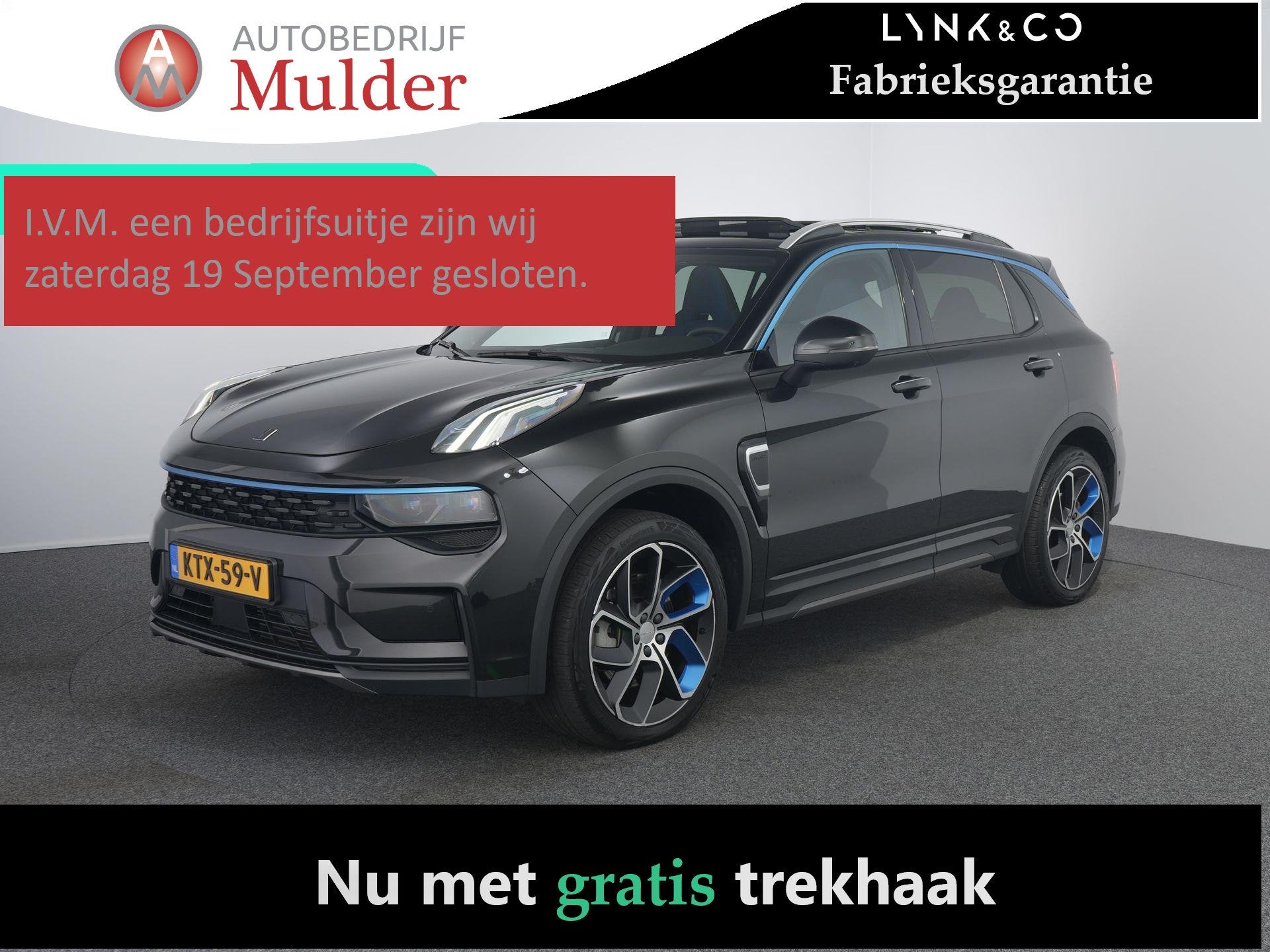 Lynk & Co 01 1.5 | Zwarte hemel | Pano | 360 Camera | Memory, Auto's, Stof, Euro 6, Zwart, Plug-in hybride