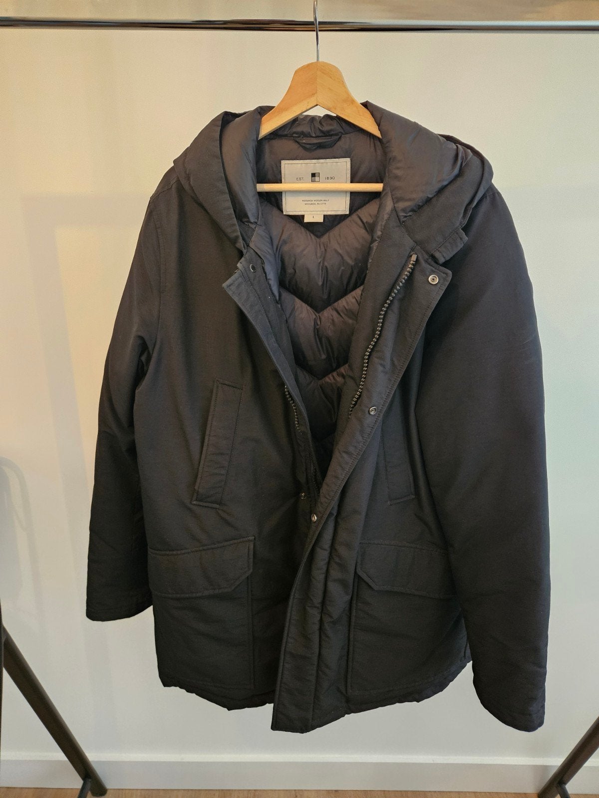 Woolrich Daytona Parka Ramar Cloth Zwart Maat L, Maat 52/54 (L), Zwart, Ophalen of Verzenden, Zo goed als nieuw
