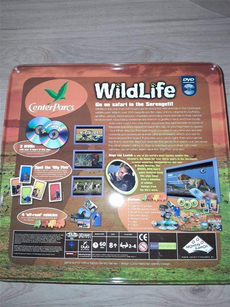 Wildlife in blik - s4934, Hobby en Vrije tijd, Gezelschapsspellen | Bordspellen, Verzenden, Zo goed als nieuw