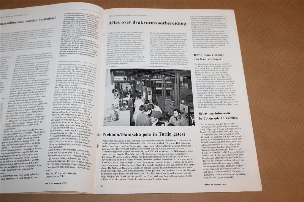 Drukkerswereld 1970 — Grafische Industrie en Drukpersen, Ophalen of Verzenden, Gelezen, Muziek, Film of Tv