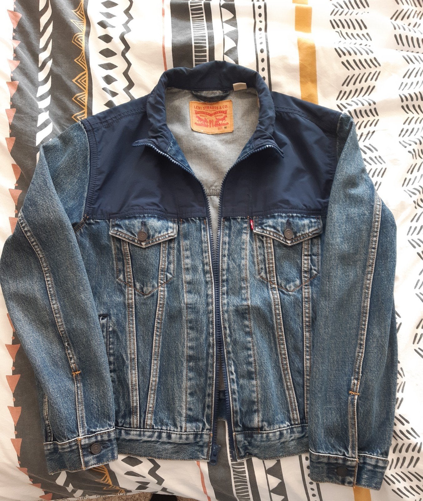 Levi's spijkerjack met nylon bovenkant - Maat M, Levi's, Ophalen of Verzenden, Zo goed als nieuw, Maat 48/50 (M)
