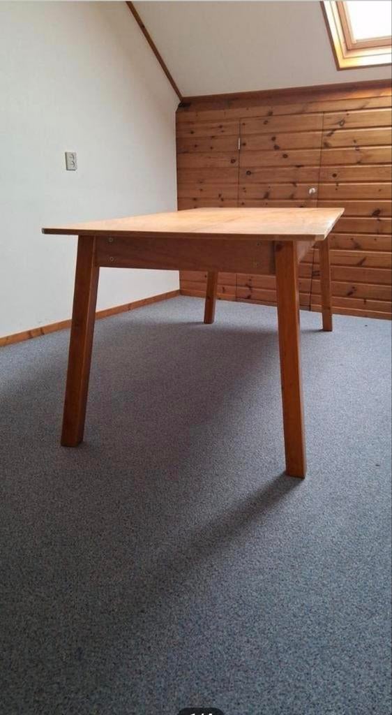 Houten tafel - Watervast verlijmd, Ophalen, Gebruikt, 100 tot 150 cm, Robuust, Functioneel