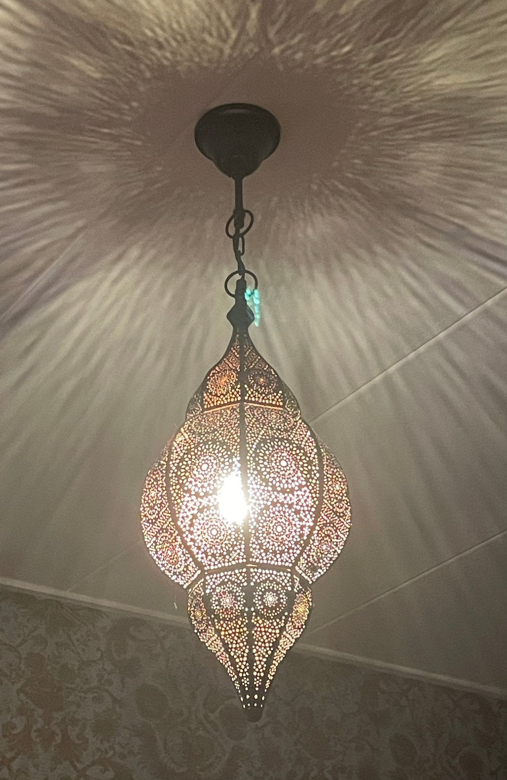 Sfeervolle Marrakech Hanglamp, Ophalen of Verzenden, Zo goed als nieuw, Marrakech, Metaal