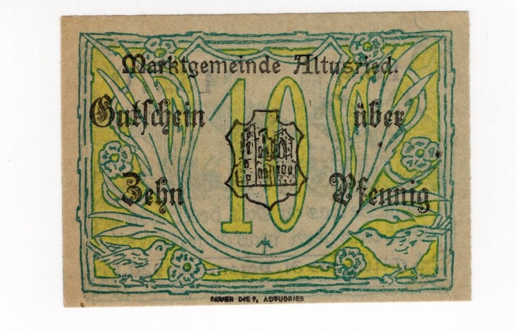 Duitsland noodgeld 10 Pfennig Altusried, Verzenden, Duitsland
