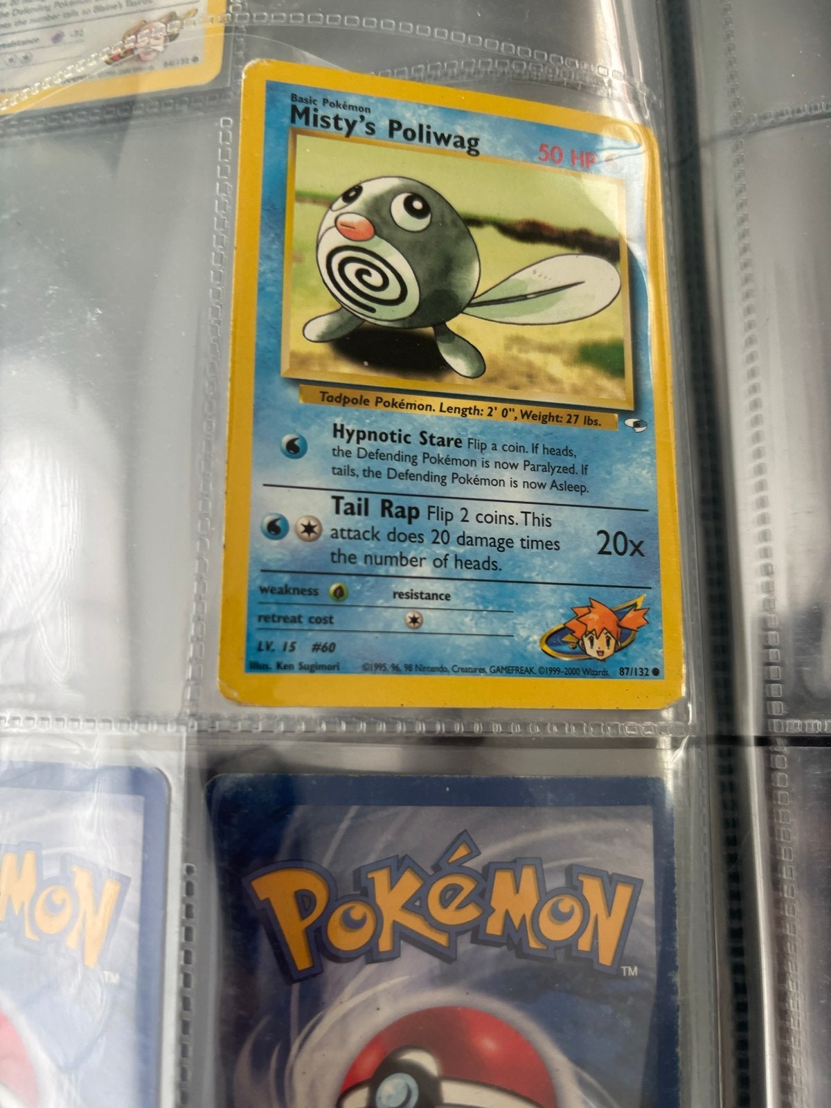 Pokémon kaarten - Misty's Poliwag, Giovanni's Meowth, Koga's, Ophalen of Verzenden, Gebruikt, Meerdere kaarten