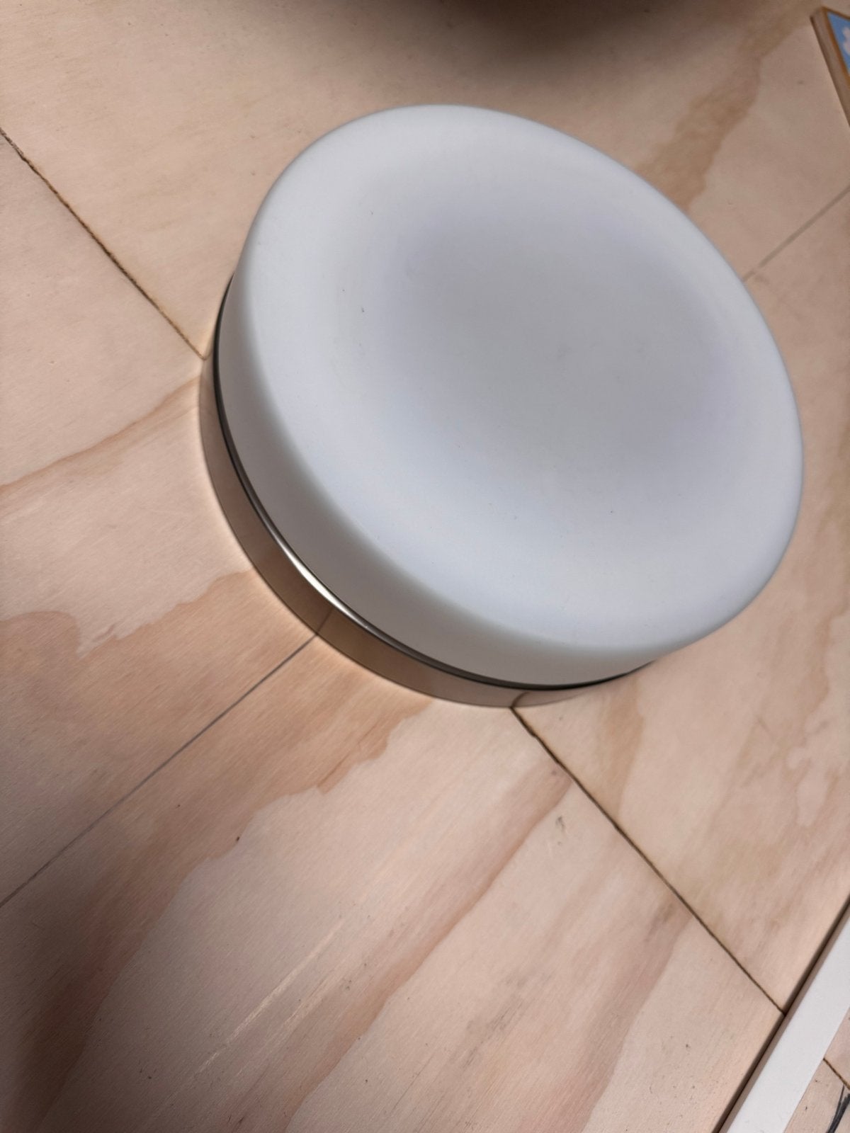 Steinhauer Plafondlamp 6120st melkglas, Overige merken, Gebruikt, E27 (groot), Zilver