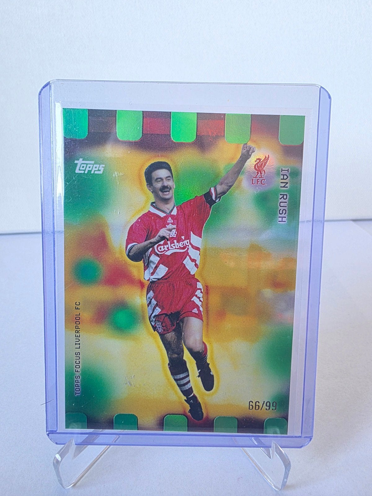 Ian Rush Topps Focus Liverpool FC 66/99 Inc verzenden, Ophalen of Verzenden, Zo goed als nieuw, Buitenlandse clubs, Spelerskaart