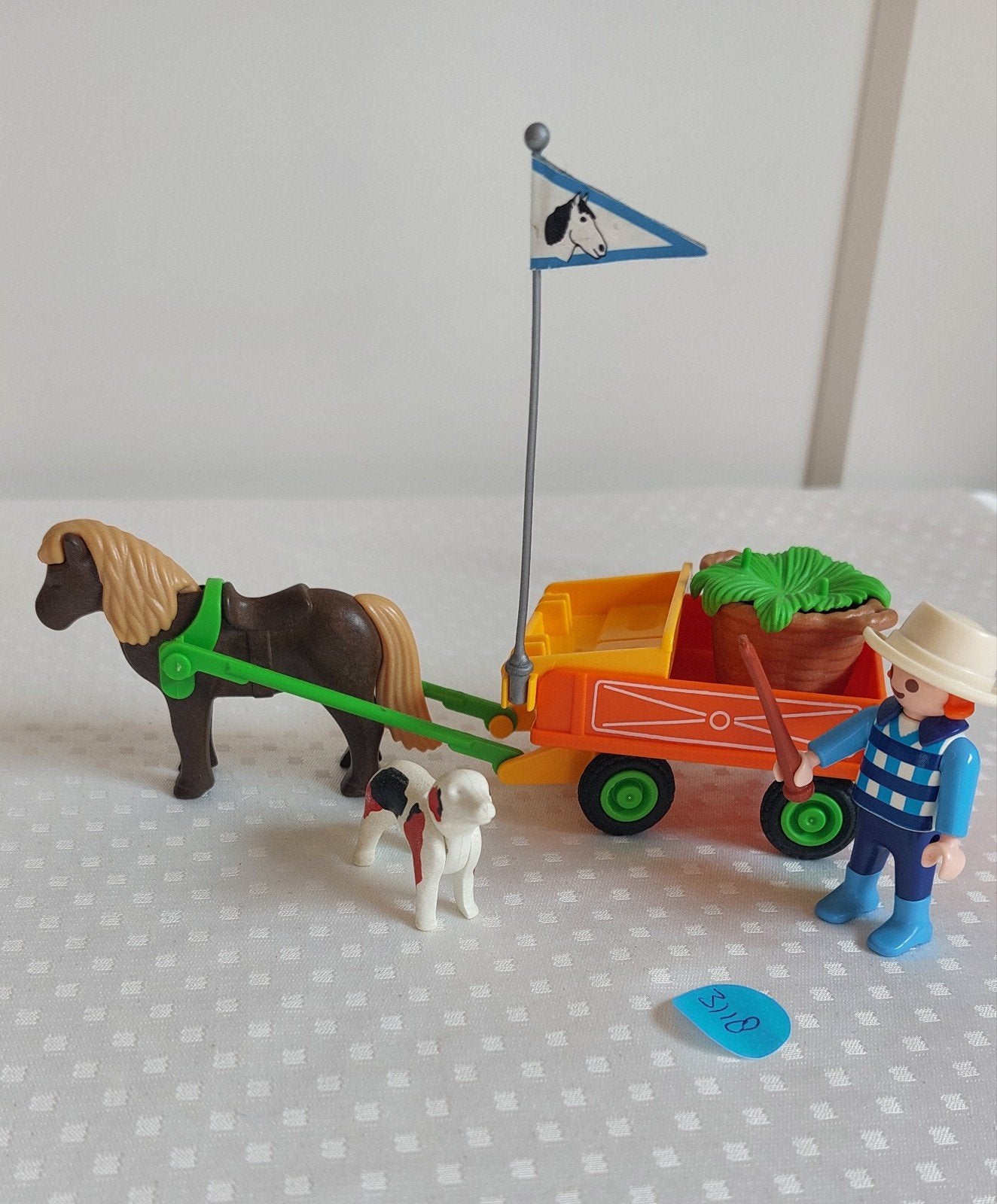 Playmobil paard met kar, jongen en hond, Ophalen of Verzenden, Gebruikt, Jongen of Meisje