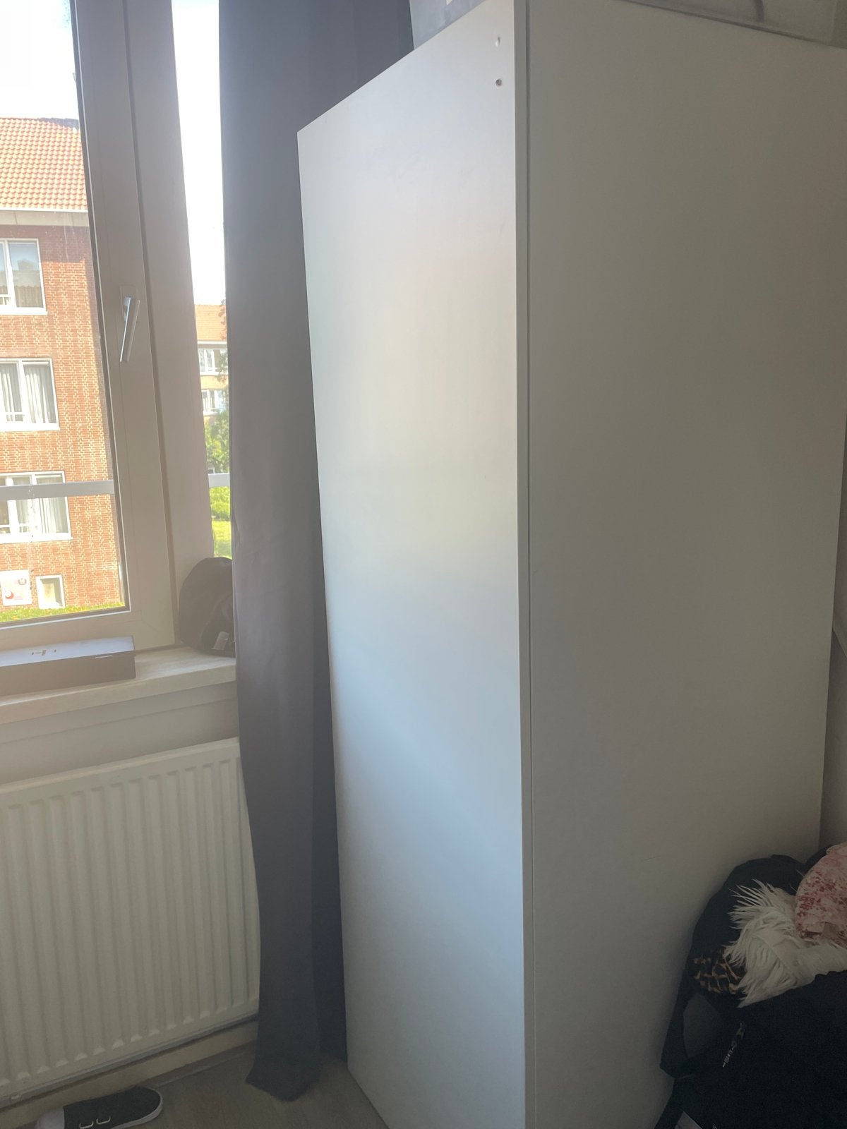 Witte kledingkast met deuren, Gebruikt, 200 cm of meer, Overige houtsoorten, 50 tot 100 cm