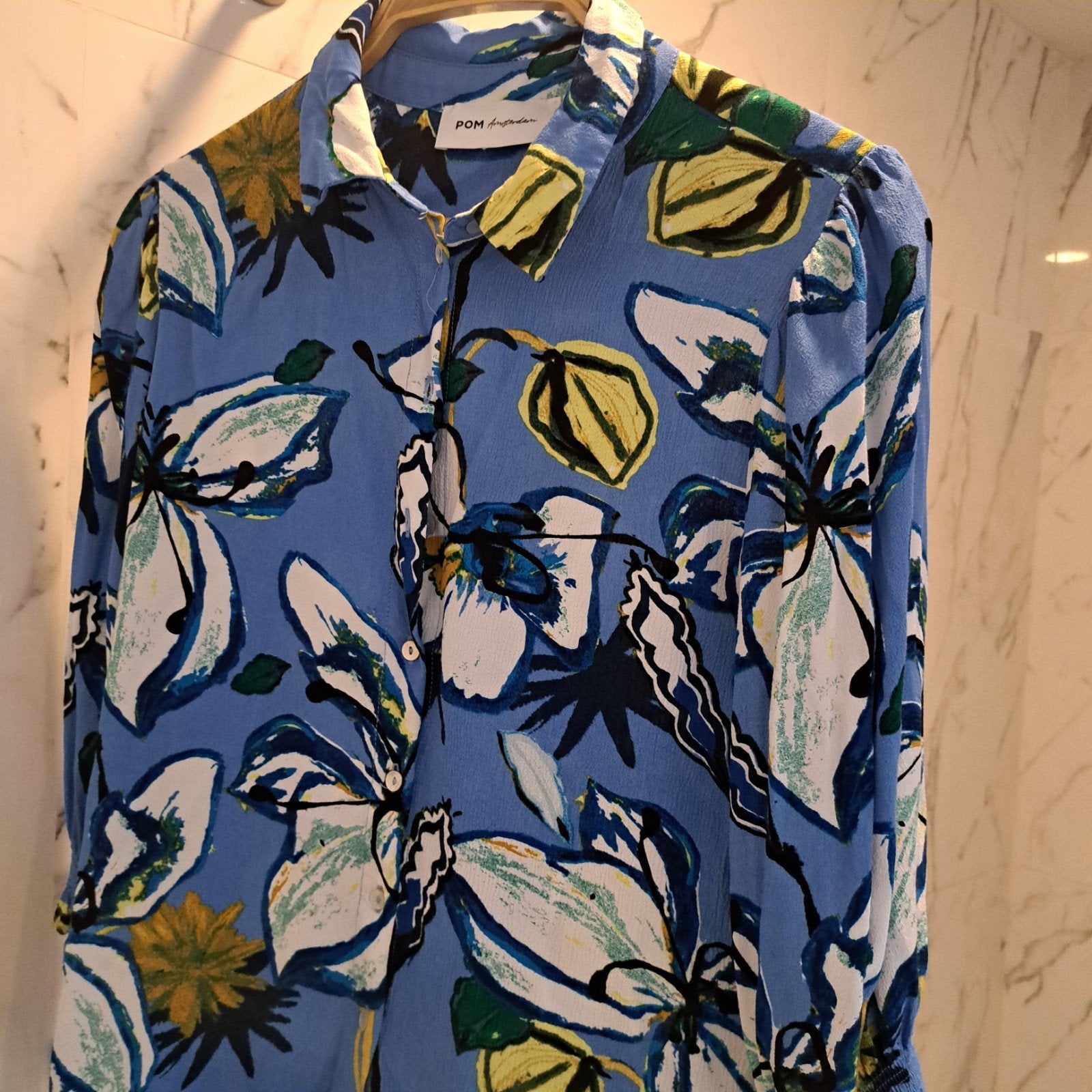 PoM amsterdam..pak..blouse/ broek, Maat 38/40 (M), Blauw, Ophalen of Verzenden, Zo goed als nieuw