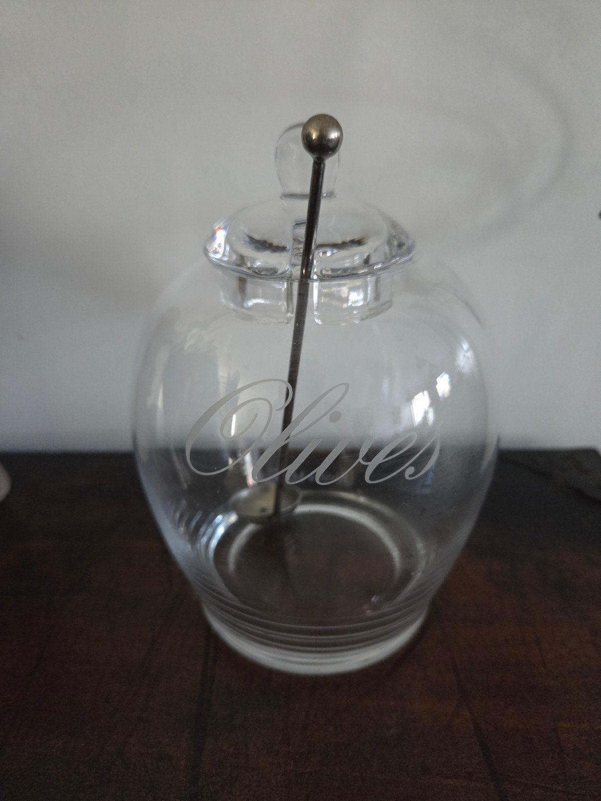 Riviera Maison Olijvenpot met lepel - Glas, Ophalen, Zo goed als nieuw, Glas, Landelijk