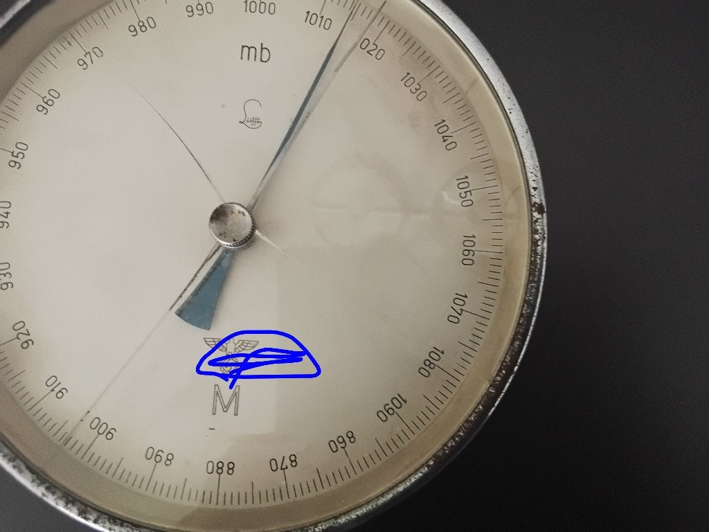 Vintage Lufft Barometer - met Duits Registratienummer, Verzamelen, Militaria | Tweede Wereldoorlog, Marine, Overige typen, Duitsland