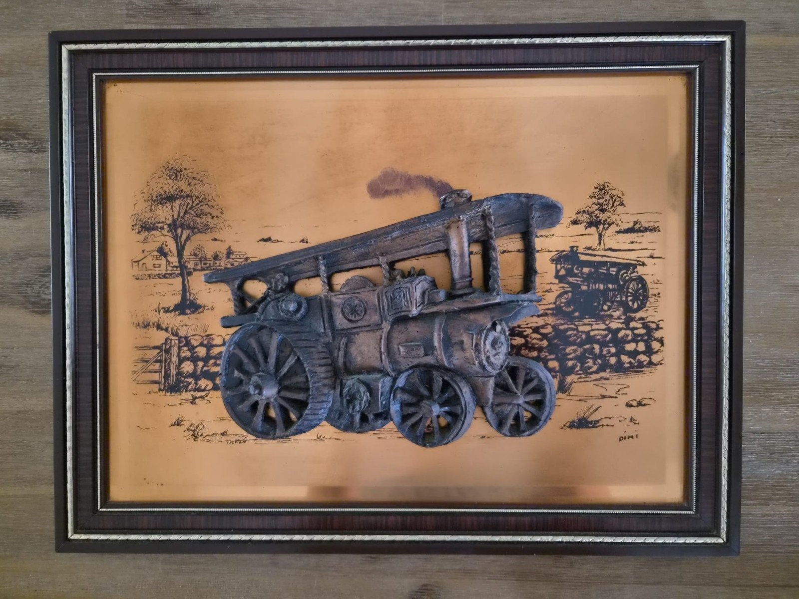 3D schilderij met koperen stoomlocomotief, Ophalen, Overige onderwerpen