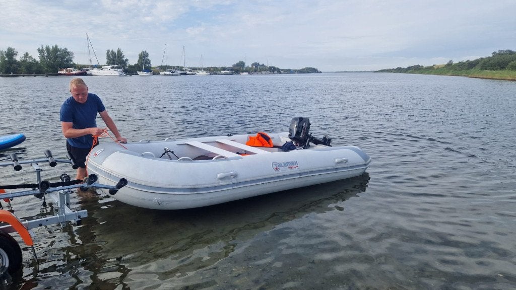 Rubberboot Talamex Highline 420 met Trailer, Watersport en Boten, Ophalen, Gebruikt, Aluminium, Peddels