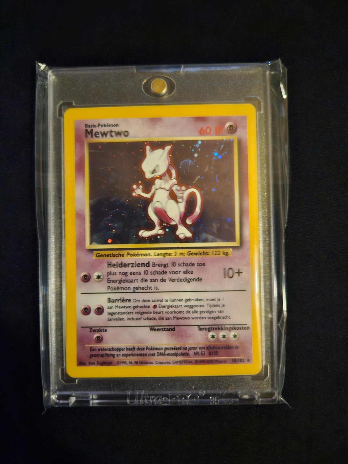 Pokémon Base Set Mewtwo Holo NM, Hobby en Vrije tijd, Verzamelkaartspellen | Pokémon, Ophalen of Verzenden, Zo goed als nieuw