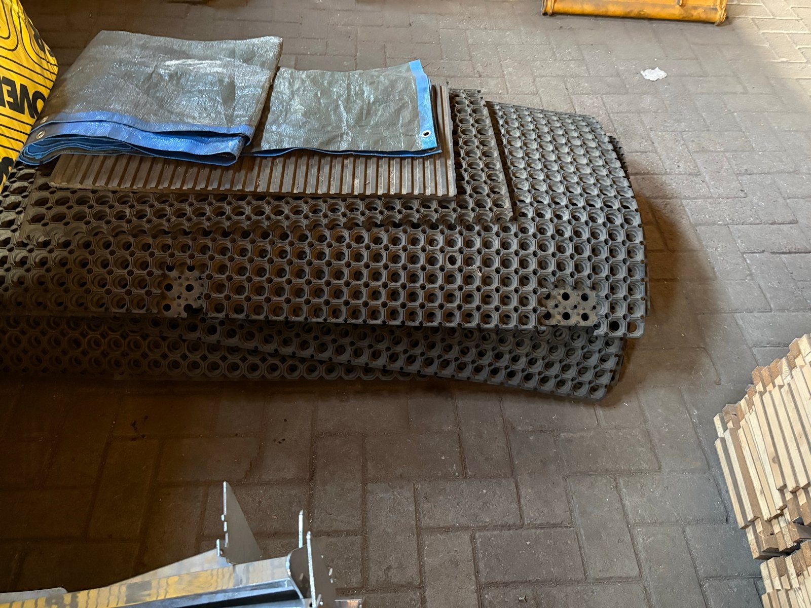 7x Zware rubber ringmatten 100x50 cm, Ophalen, Gebruikt, Zwart, Overige materialen
