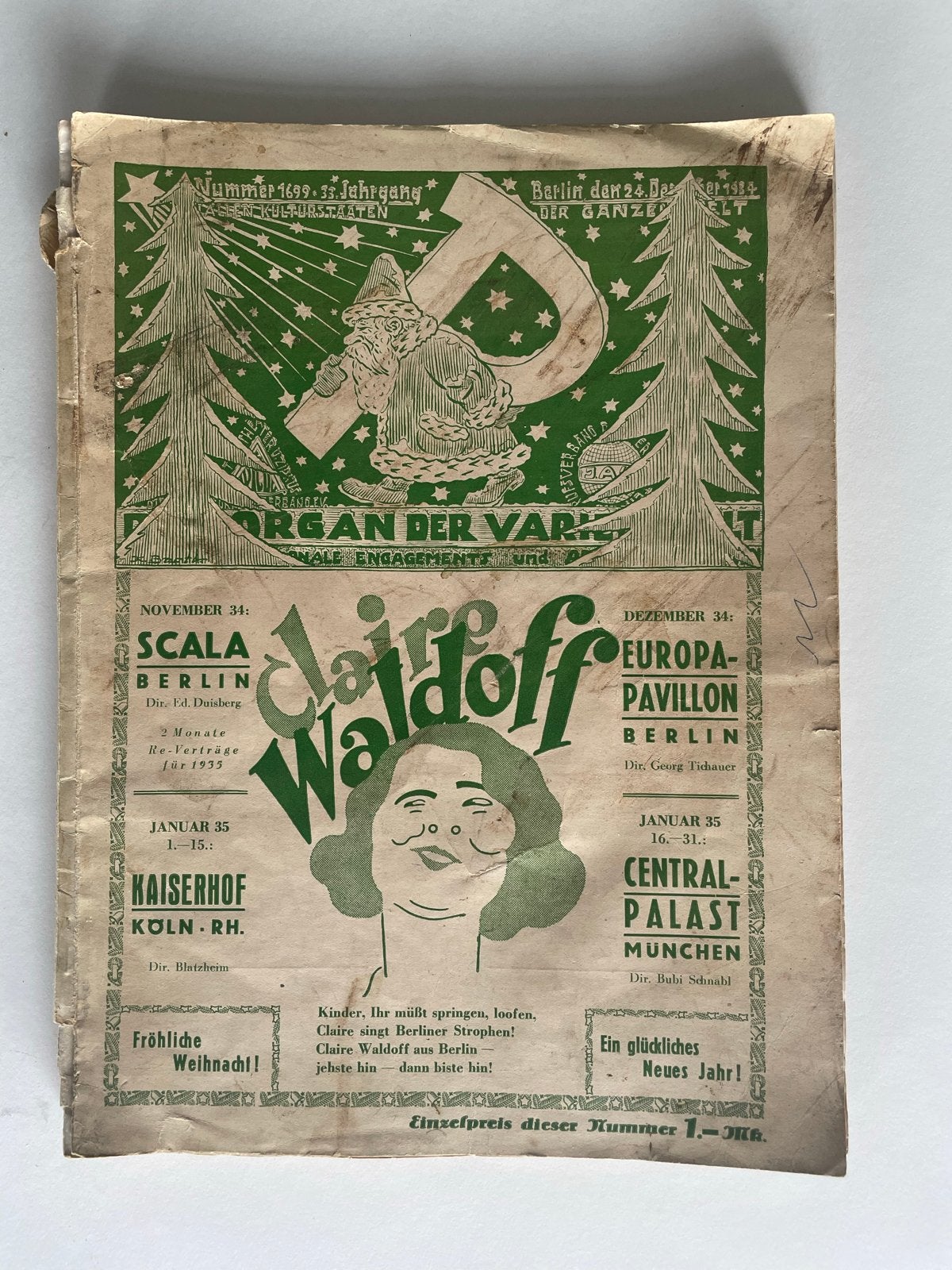 Zeldzaam Variété Tijdschrift Boekje 1934 - Cirque Royal, Ophalen of Verzenden, Gelezen, Overige typen