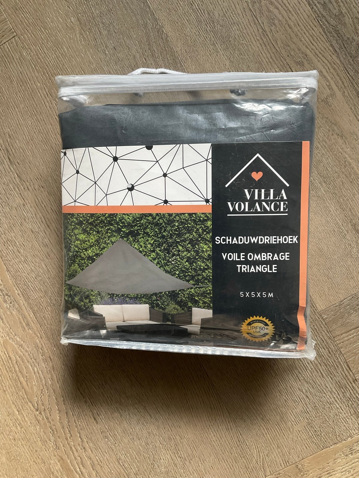 Nieuwe Villa Volance Schaduwdoek Driehoek 5x5x5m, Ophalen of Verzenden, Nieuw