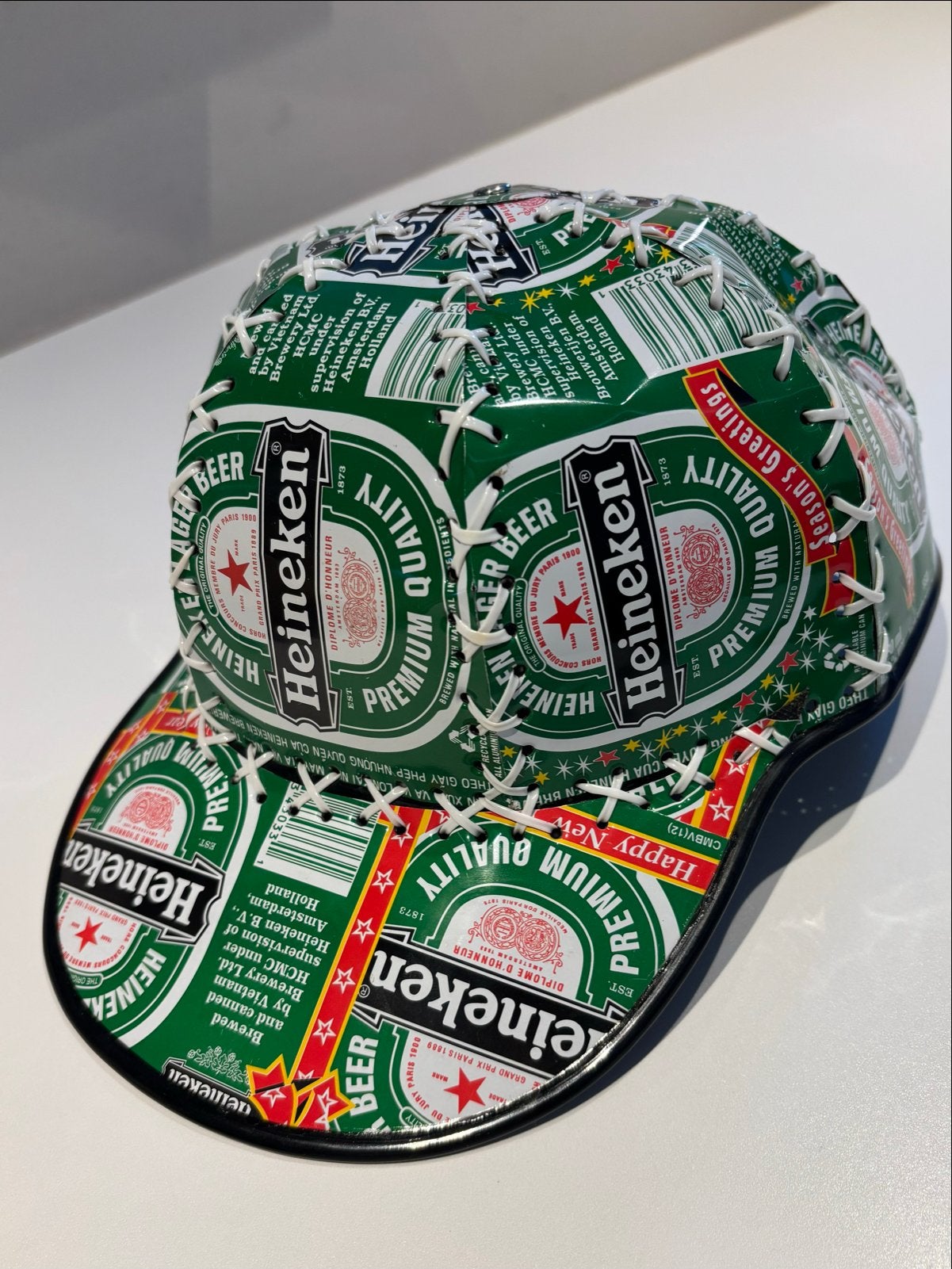 Unieke Heineken pet van blikjes - Handgemaakt, Ophalen of Verzenden, Nieuw, One size fits all, Pet