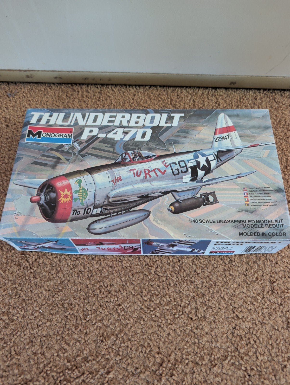 Monogram P-47D Thunderbolt 1:48 modelbouw met extra decals, Overige merken, Nieuw, Ophalen of Verzenden, Groter dan 1:72