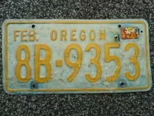 Kentekenplaat licenseplate Oregon Blue Plate USA, Verzamelen, Verzenden, Gebruikt, Auto's
