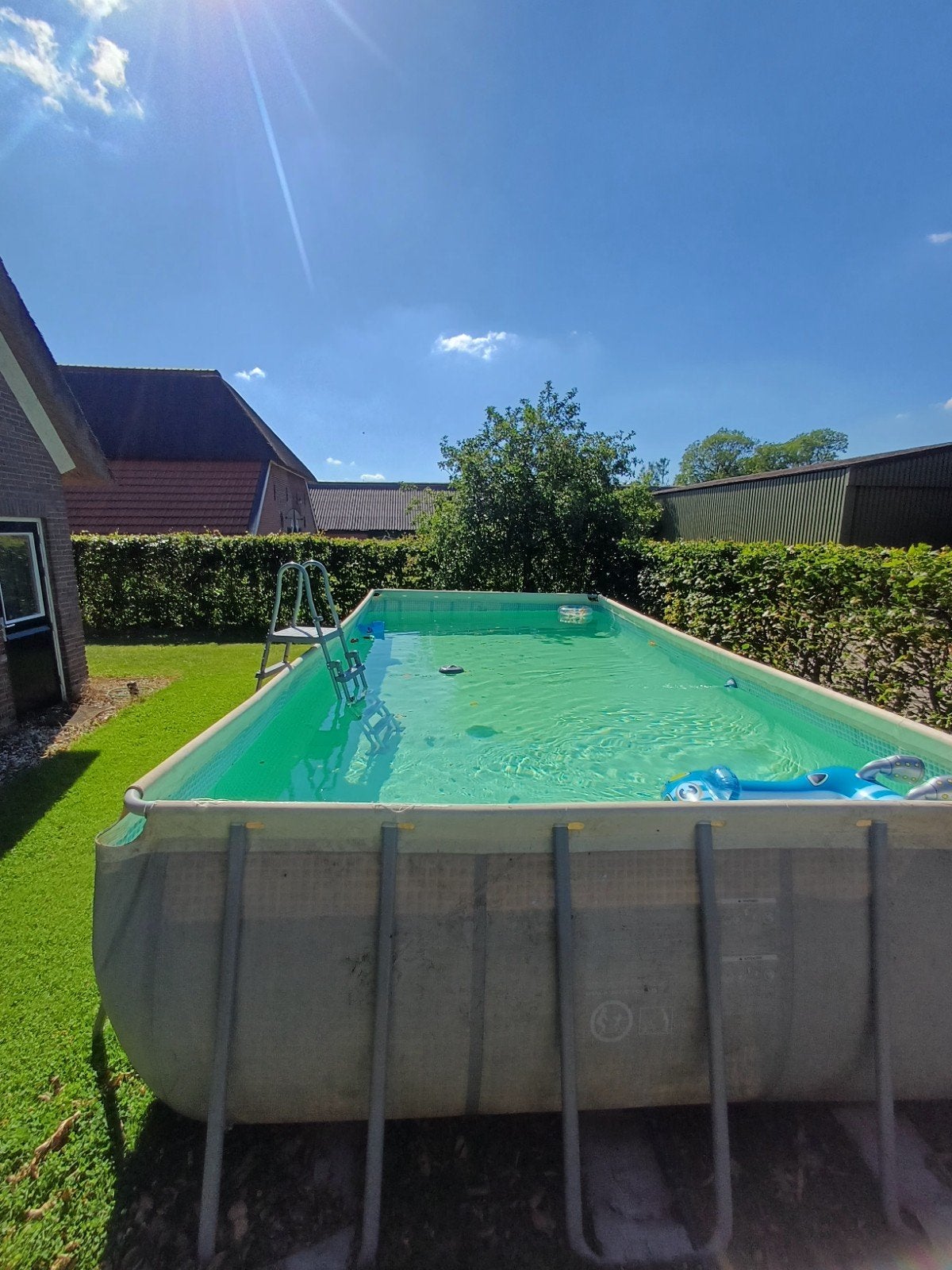 Intex Zwembad 7.32x3.66x1.32m - Rechthoekig Opzetzwembad, Gebruikt, 300 cm of meer, Rechthoekig, Ophalen