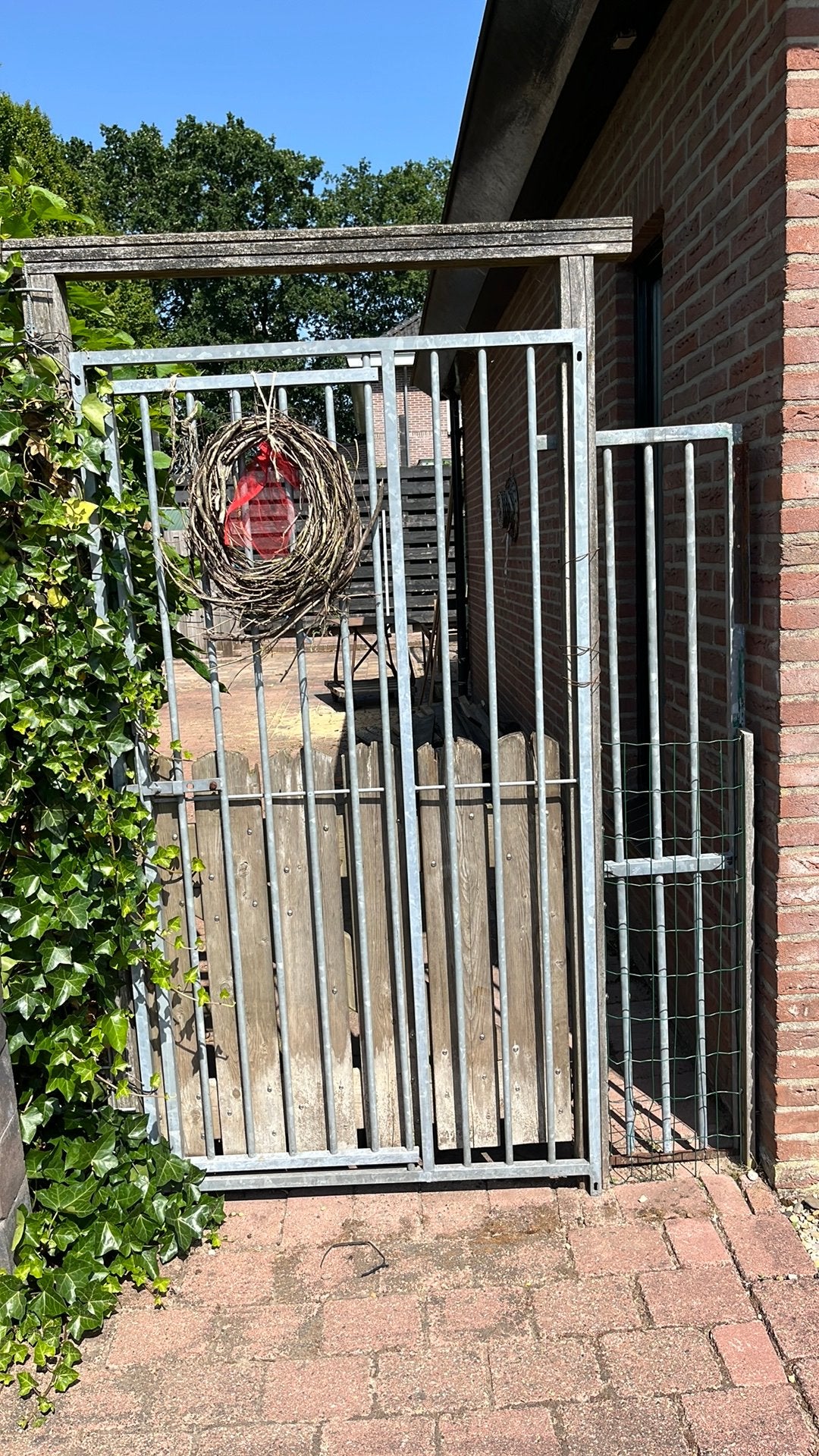 Honden-, tuinhek met deur, Ophalen, Zo goed als nieuw, IJzer, Tuinhek