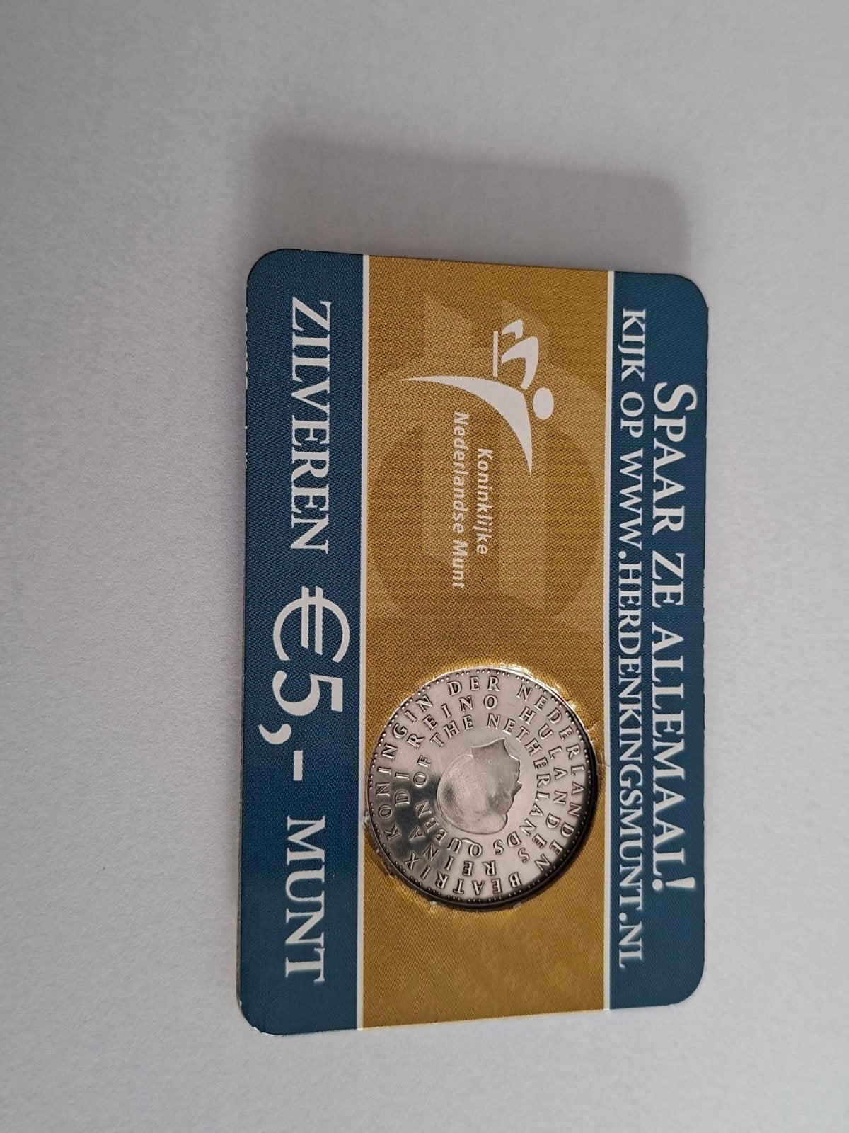 Zilveren 5 euro munt Koninkrijksmunt 2004, Koningin Beatrix, Zilver, Euro's, Ophalen of Verzenden