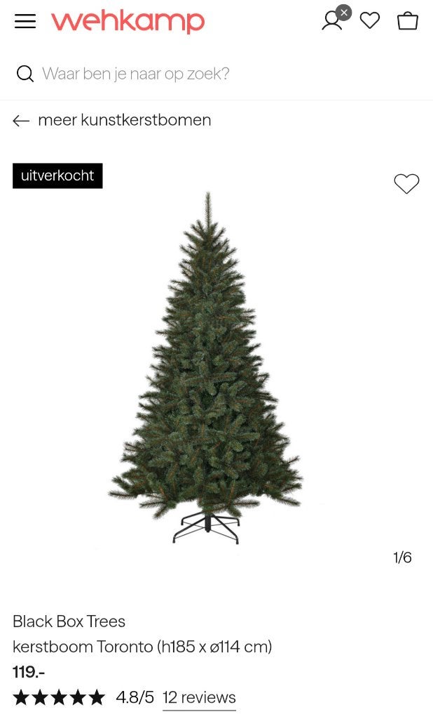 Realistisch uitziende Black Box Kunstkerstboom & Opbergtas, Ophalen, Zo goed als nieuw
