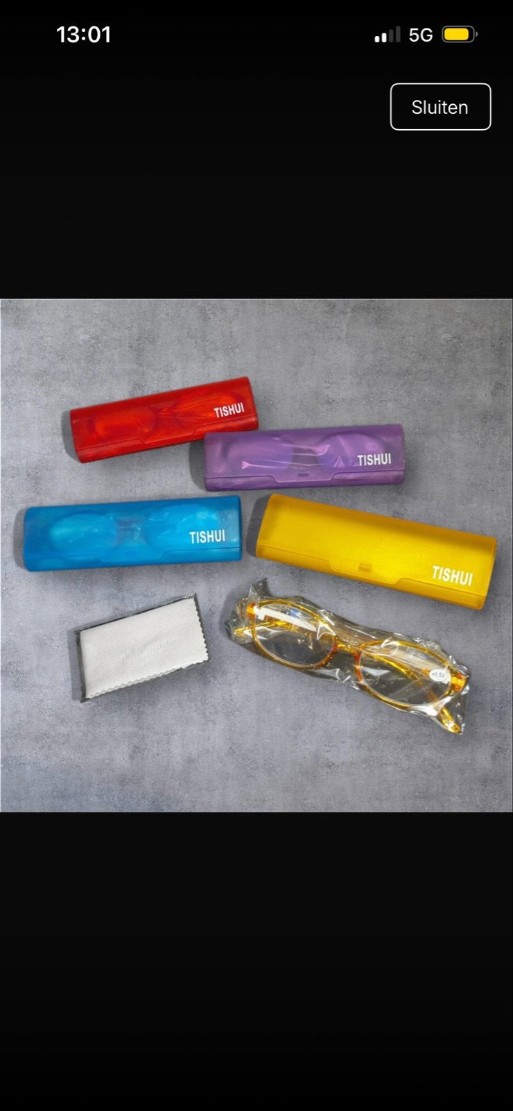 TISHUI Leesbril met etui en doekje - Diverse kleuren, Overige merken, Overige kleuren, Verzenden, Nieuw