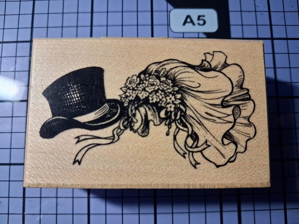 Houten stempel huwelijk, Ophalen of Verzenden, Houten stempel